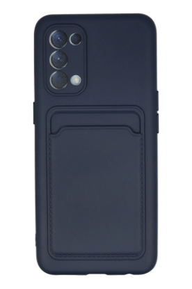 Newface Oppo Reno 5 Kılıf Kelvin Kartvizitli Silikon - Lacivert resmi