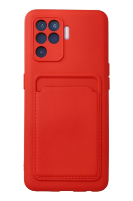 Newface Oppo Reno 5 Lite Kılıf Kelvin Kartvizitli Silikon - Kırmızı resmi