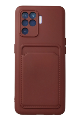 Newface Oppo Reno 5 Lite Kılıf Kelvin Kartvizitli Silikon - Bordo resmi