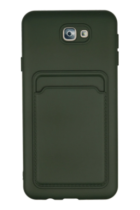 Newface Samsung Galaxy J7 Prime Kılıf Kelvin Kartvizitli Silikon - Koyu Yeşil resmi