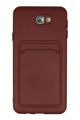 Newface Samsung Galaxy J7 Prime Kılıf Kelvin Kartvizitli Silikon - Bordo resmi