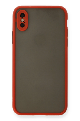 Newface iPhone X Kılıf Montreal Silikon Kapak - Kırmızı resmi