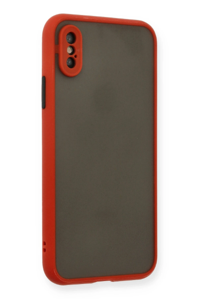 Newface iPhone X Kılıf Montreal Silikon Kapak - Kırmızı resmi