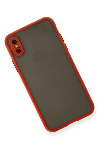 Newface iPhone X Kılıf Montreal Silikon Kapak - Kırmızı resmi