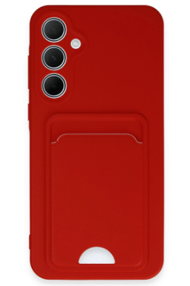 Newface Samsung Galaxy A35 5G Kılıf Kelvin Kartvizitli Silikon - Kırmızı resmi