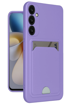 Newface Samsung Galaxy A55 5G Kılıf Kelvin Kartvizitli Silikon - Lila resmi