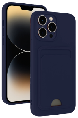Newface iPhone 13 Pro Kılıf Kelvin Kartvizitli Silikon - Lacivert resmi