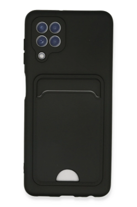 Newface Samsung Galaxy A22 Kılıf Kelvin Kartvizitli Silikon - Siyah resmi