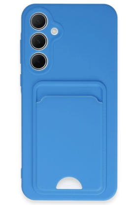 Newface Samsung Galaxy A35 5G Kılıf Kelvin Kartvizitli Silikon - Mavi resmi