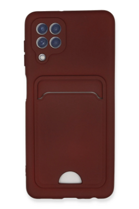 Newface Samsung Galaxy A22 Kılıf Kelvin Kartvizitli Silikon - Bordo resmi