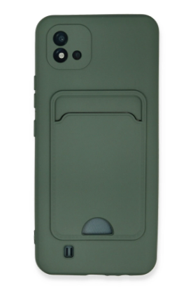 Newface Realme C11 2021 Kılıf Kelvin Kartvizitli Silikon - Koyu Yeşil resmi