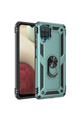 Newface Samsung Galaxy A22 Kılıf Sofya Yüzüklü Silikon Kapak - Yeşil resmi