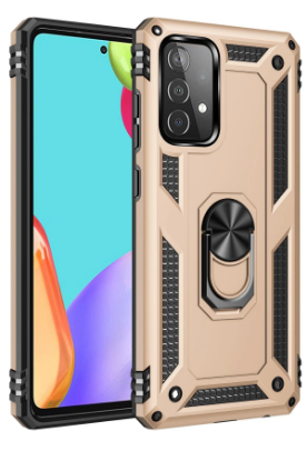 Newface Samsung Galaxy A23 4G Kılıf Sofya Yüzüklü Silikon Kapak - Gold resmi