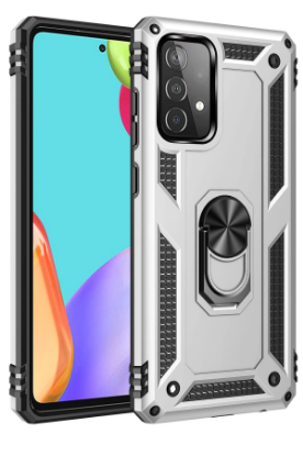 Newface Samsung Galaxy A33 5G Kılıf Sofya Yüzüklü Silikon Kapak - Gümüş resmi