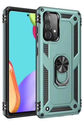 Newface Samsung Galaxy A53 5G Kılıf Sofya Yüzüklü Silikon Kapak - Yeşil resmi