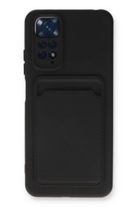 Newface Xiaomi Redmi Note 11S Kılıf Kelvin Kartvizitli Silikon - Siyah resmi
