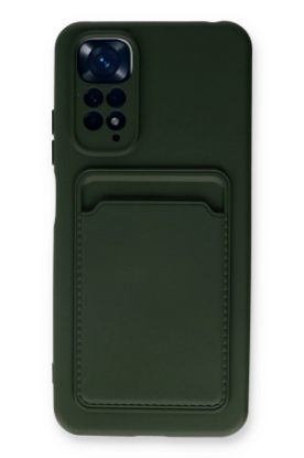 Newface Xiaomi Redmi Note 11S Kılıf Kelvin Kartvizitli Silikon - Koyu Yeşil resmi