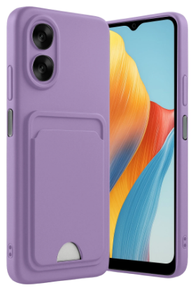 Newface Oppo A38 Kılıf Kelvin Kartvizitli Silikon - Lila resmi