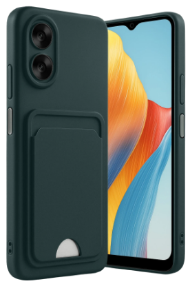 Newface Oppo A38 Kılıf Kelvin Kartvizitli Silikon - Koyu Yeşil resmi