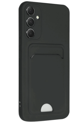 Newface Samsung Galaxy A16 5G Kılıf Kelvin Kartvizitli Silikon - Siyah resmi