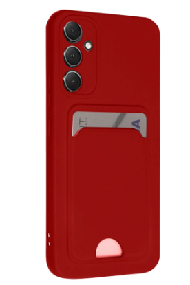 Newface Samsung Galaxy A16 5G Kılıf Kelvin Kartvizitli Silikon - Kırmızı resmi