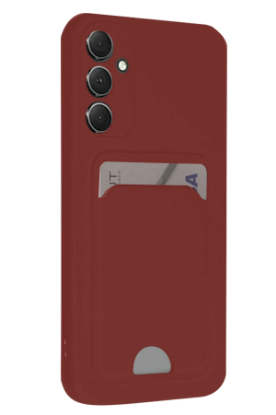 Newface Samsung Galaxy A16 5G Kılıf Kelvin Kartvizitli Silikon - Bordo resmi