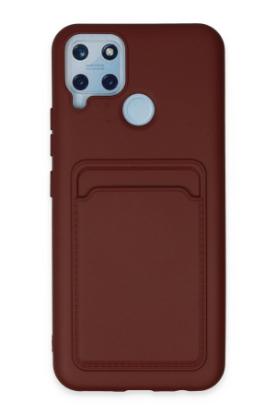 Newface Realme C25 Kılıf Kelvin Kartvizitli Silikon - Bordo resmi