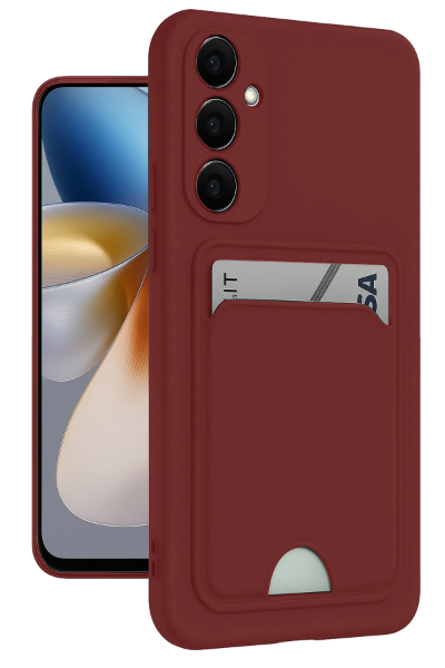 Newface Samsung Galaxy M15 Kelvin Kartvizitli Silikon - Bordo resmi