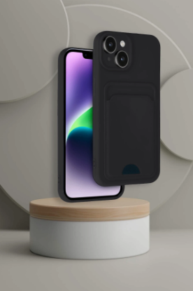 Newface iPhone 14 Kılıf Kelvin Kartvizitli Silikon - Siyah resmi