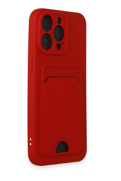 Newface iPhone 14 Pro Max Kılıf Kelvin Kartvizitli Silikon - Kırmızı resmi