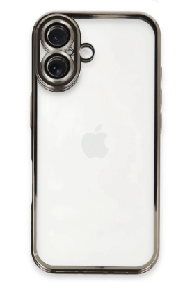 Newface iPhone 16 Kılıf Razer Lensli Silikon - Titanyum Gri resmi