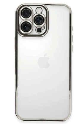 Newface iPhone 16 Pro Kılıf Razer Lensli Silikon - Gümüş resmi