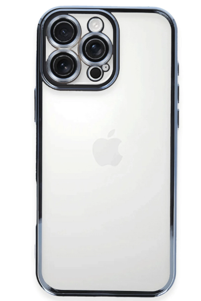 Newface iPhone 16 Pro Kılıf Razer Lensli Silikon - Açık Mavi resmi