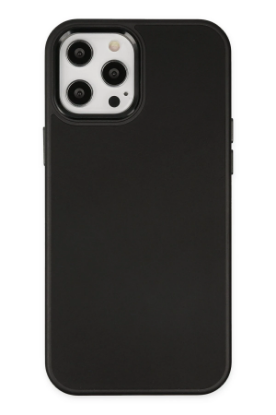 Newface iPhone 12 Pro Max Kılıf Asya Deri Silikon - Siyah resmi