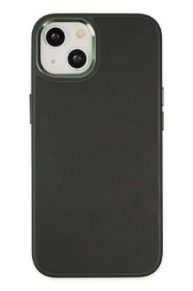 Newface iPhone 14 Plus Kılıf Asya Deri Silikon - Koyu Yeşil resmi