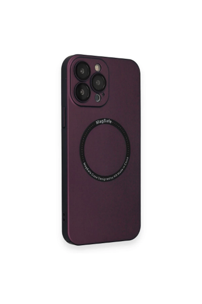 Newface iPhone 13 Pro Max Kılıf Jack Magneticsafe Lens Silikon - Mürdüm resmi
