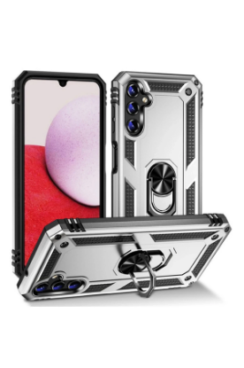 Newface Samsung Galaxy A04S Kılıf Sofya Yüzüklü Silikon Kapak - Gümüş resmi