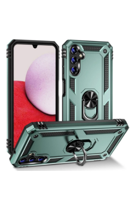 Newface Samsung Galaxy A04S Kılıf Sofya Yüzüklü Silikon Kapak - Yeşil resmi