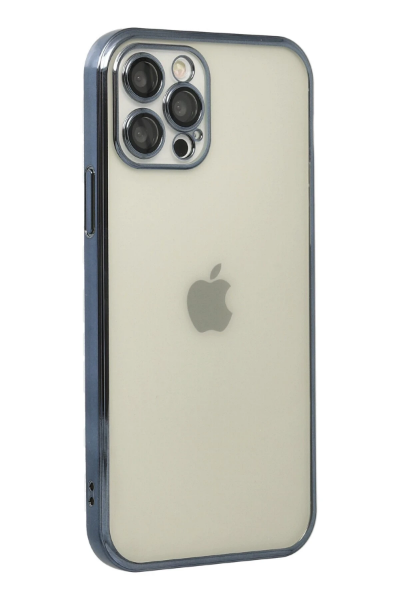 Newface iPhone 12 Pro Kılıf Razer Lensli Silikon - Lacivert resmi