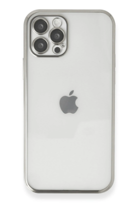 Newface iPhone 12 Pro Kılıf Razer Lensli Silikon - Gümüş resmi