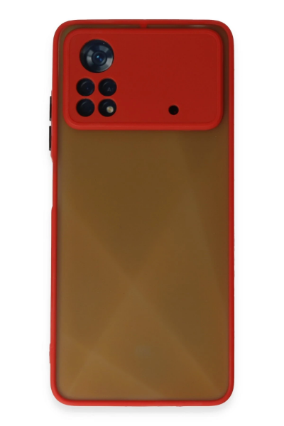 Newface Xiaomi Poco X4 Pro 5G Kılıf Montreal Silikon Kapak - Kırmızı resmi
