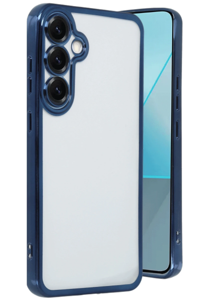 Newface Samsung Galaxy S25 Plus Kılıf Razer Lensli Silikon - Lacivert resmi