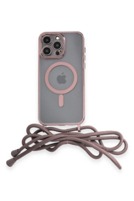 Newface iPhone 12 Pro Kılıf Divo Lazer Askılı Magsafe Kapak - Pembe resmi