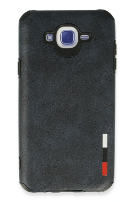 Newface Samsung Galaxy J7 Kılıf Loop Deri Silikon - Lacivert resmi