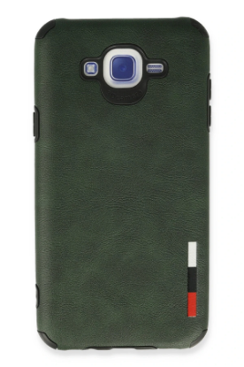Newface Samsung Galaxy J7 Kılıf Loop Deri Silikon - Yeşil resmi