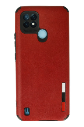 Newface Realme C21 Kılıf Loop Deri Silikon - Kırmızı resmi