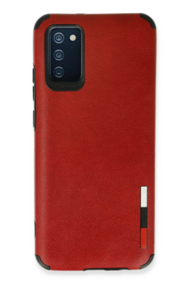 Newface Samsung Galaxy A03S Kılıf Loop Deri Silikon - Kırmızı resmi