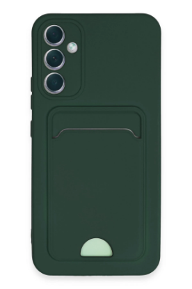 Newface Samsung Galaxy A54 5G Kılıf Kelvin Kartvizitli Silikon - Koyu Yeşil resmi