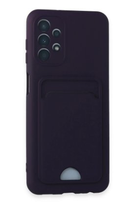 Newface Samsung Galaxy A13 4G Kılıf Kelvin Kartvizitli Silikon - Derin Mor resmi