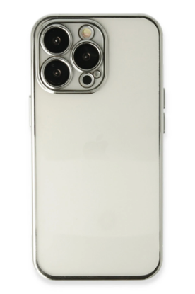Newface iPhone 13 Pro Kılıf Razer Lensli Silikon - Gümüş resmi